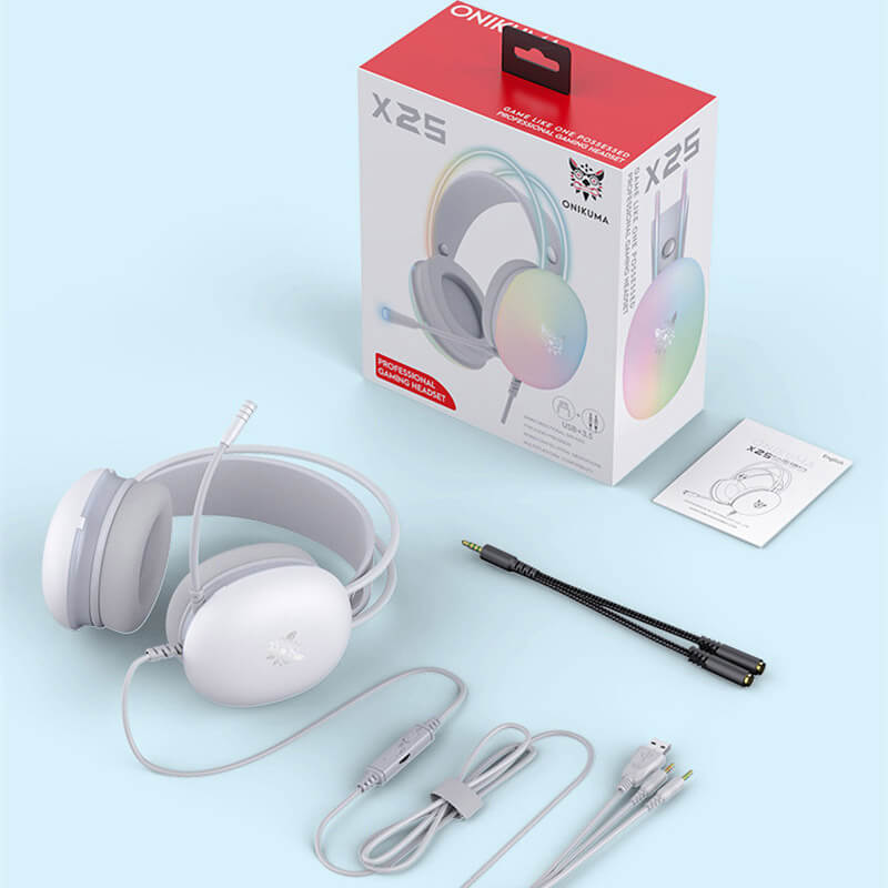 هدست گیمینگ اونیکوما onikuma x25 سفید - Image 2