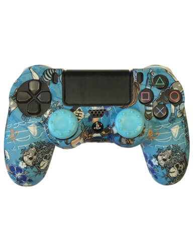 روکش دسته PS4 طرح اقاقیا به همراه روکش آنالوگ
