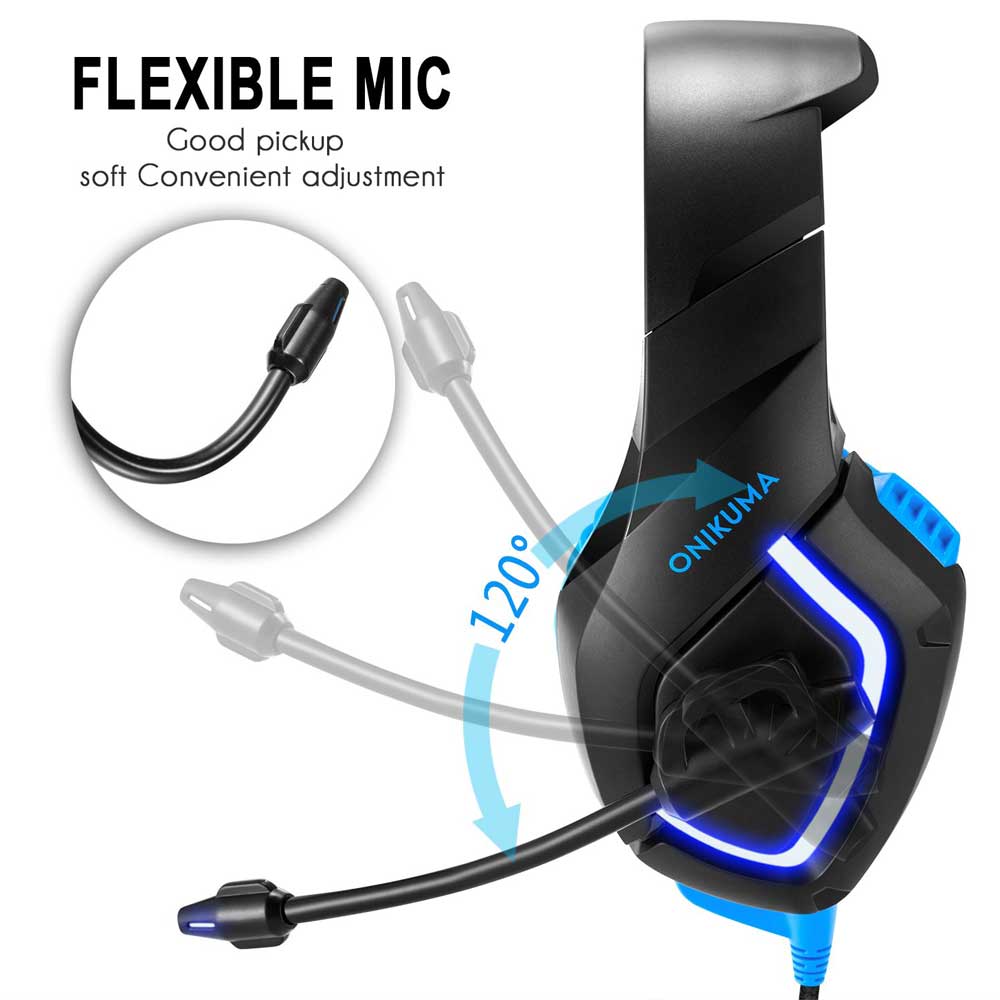 هدست گیمینگ اونیکوما مدل Onikuma K1B Blue Edition - Image 2