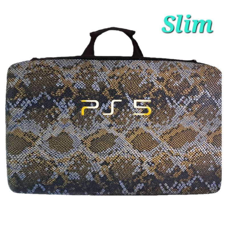 کیف چرمی حمل کنسول PS5 slim طرح پلنگی - Image 3