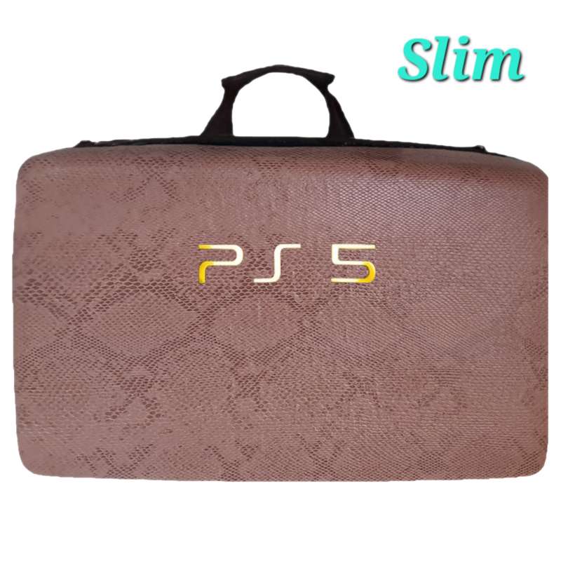 کیف چرمی حمل کنسول PS5 slim طرح پلنگی - Image 4