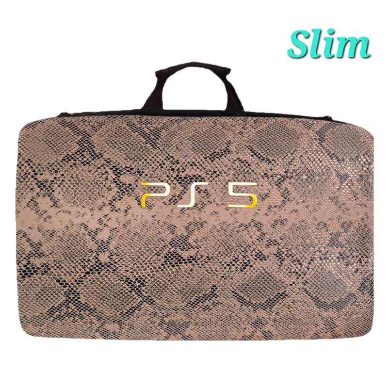 کیف چرمی حمل کنسول PS5 slim طرح پلنگی - Image 6