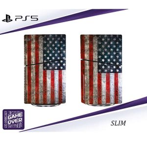 برچسب کنسول PS5 SLIM (GO) طرح پرچم آمریکا