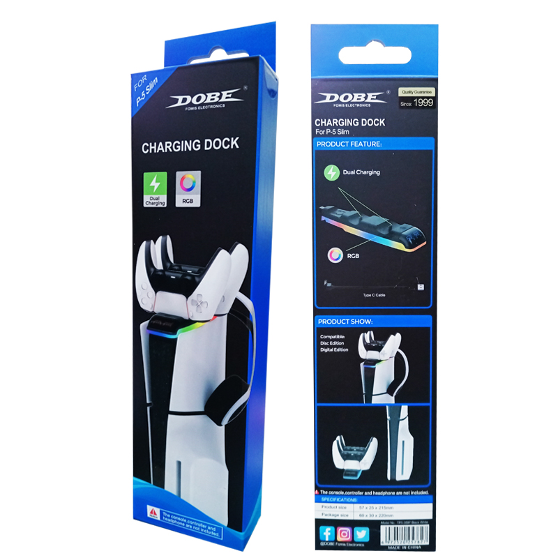 پایه شارژر دسته PS5 اسلیم دابی مدل TP5-3597 RGB - Image 2