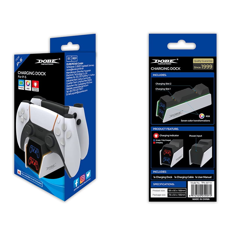 پایه شارژر کنترلر PS5 دابی مدل DOBE TP5-3571A RGB - Image 2